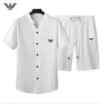 ea7 armani ensembles de survetement manche courte shirt and short sets ea2021 blanc